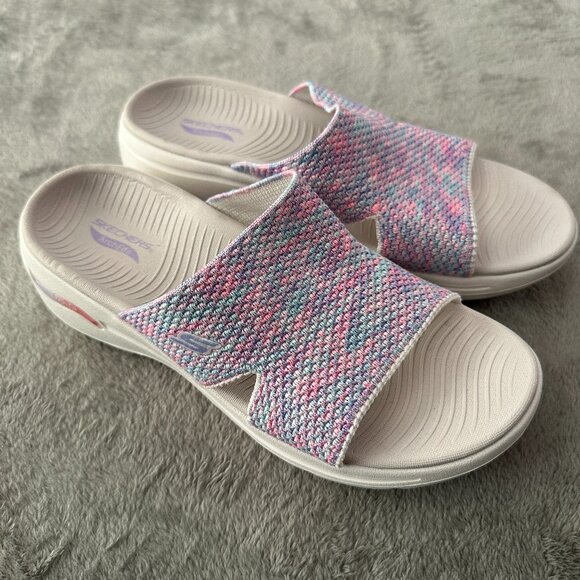 Skechers Arch Fit Knit Slip On Slide Sandals Shoes Women's size 9 - Picture 1 of 6